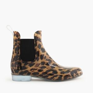 J Crew Leopard Chelsea Rain Boots